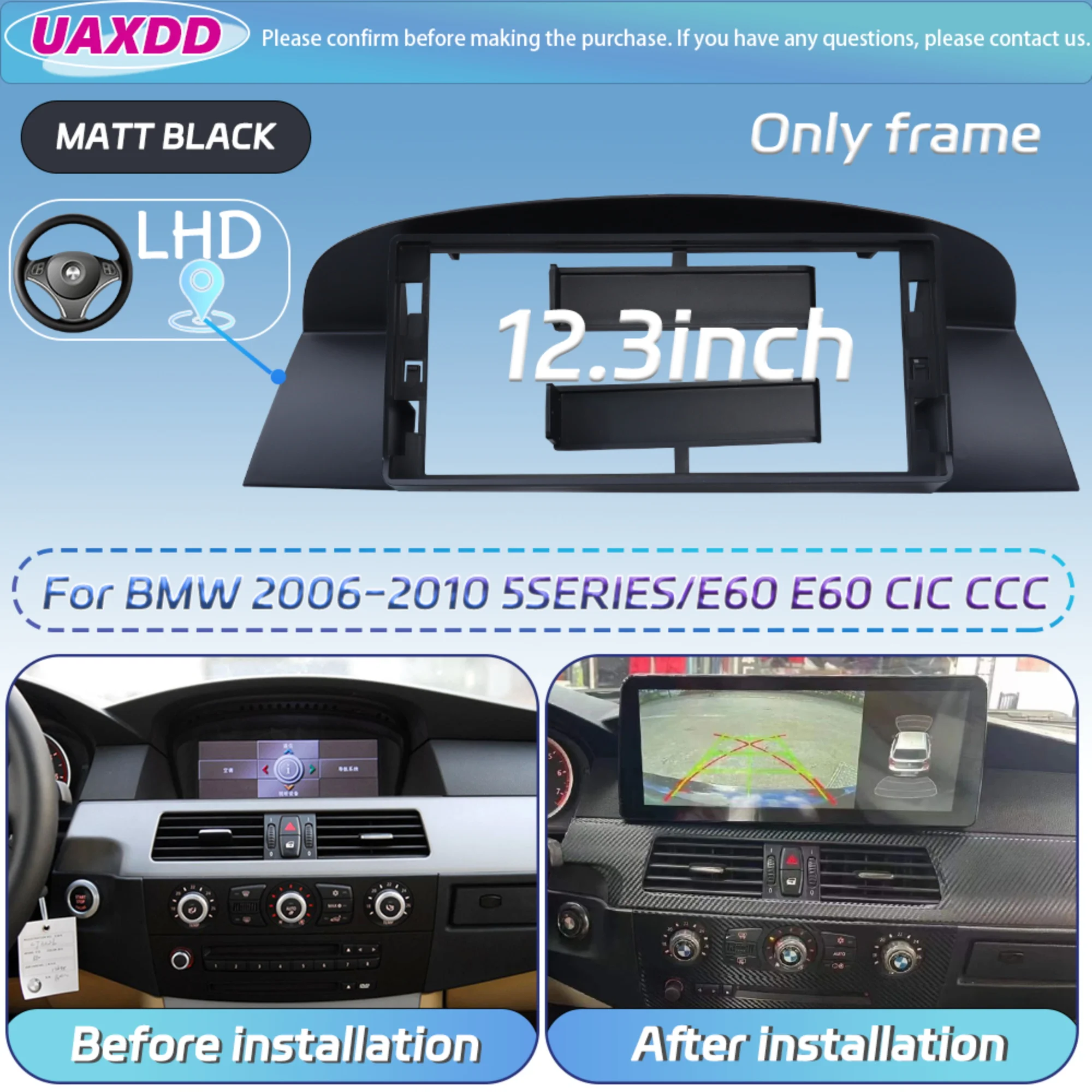 2-DIN-Autoradio für BMW 2006-2019 3 5 6 7 X1 X3 X5 GT E60 E81 E82 E87 SERIE 10,25 12,3 Zoll Android Basisrahmen-Kit Panel Mittelkonsole – Detail 13