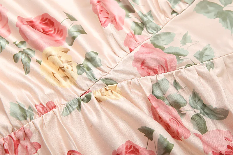 花柄プリント ラッフル ボディコン ミディドレス レディース エレガント フレンチスタイル 斜め襟 長袖 スリム バースデーパーティー 衣装 ストリートウェア