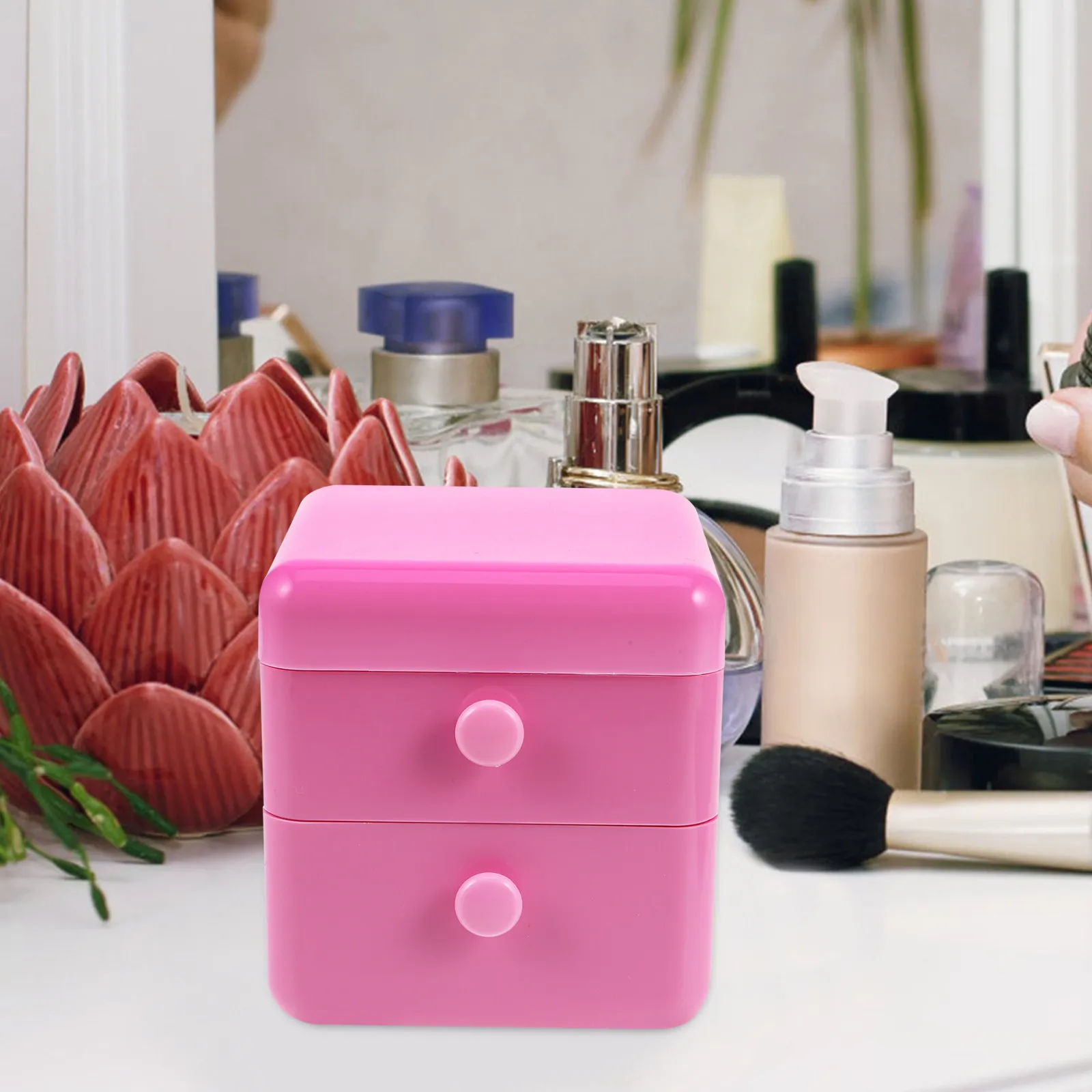 Stylish Jewelry Box with Drawer for Rings Necklaces Earrings Home Vanity Dresser Countertop Storage Organizer Small