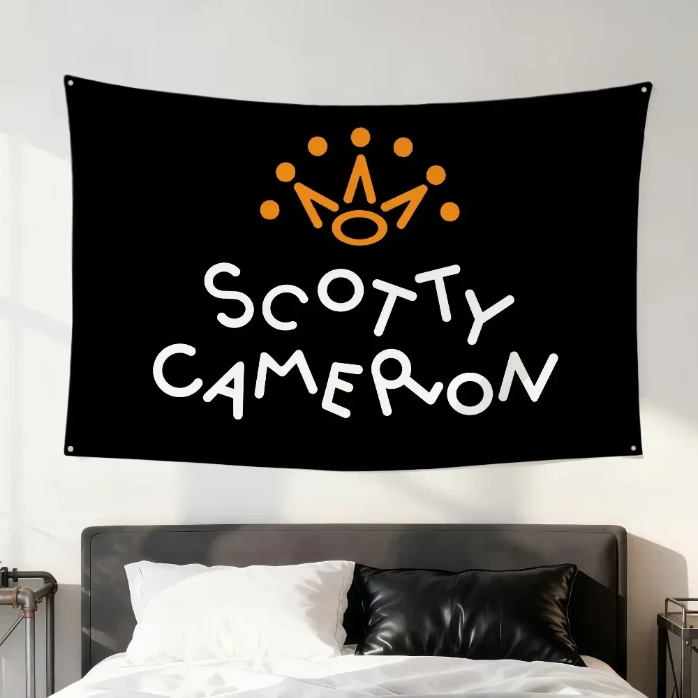 2D FLAT Modisches Cooles Schwarzes Lustiges S-ScottyS C-Camerons Flaggen-Banner für Zimmer, Wohnheim, Camp, Party, Bar, Wanddekoration, Zuhause, Wandbehang – Detail 2