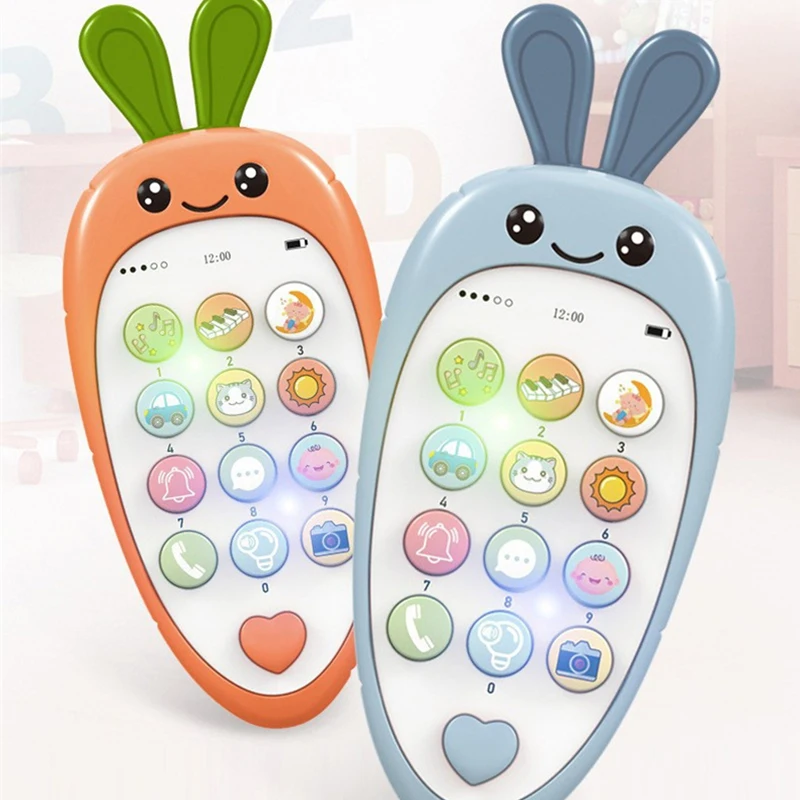 Baby Phone Toy Music Sound Telephone Sleeping Toys With Teether Simulation Phone Kids Infant Early Educational Toy Kids Gifts