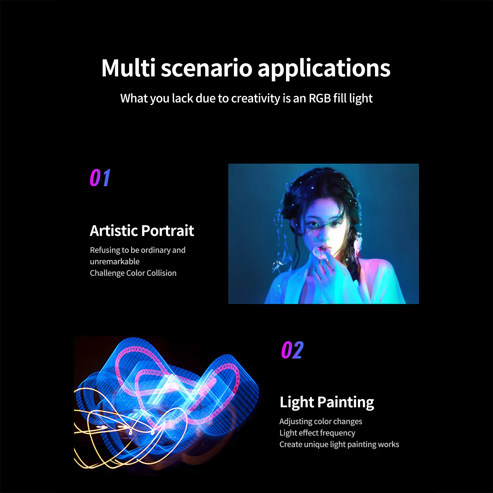 RGB Fill Light With Hot Boot Pocket LED Selfie Light For iPhone Samsung Mobile Phone Video Photo Photography Lamp With Tripod