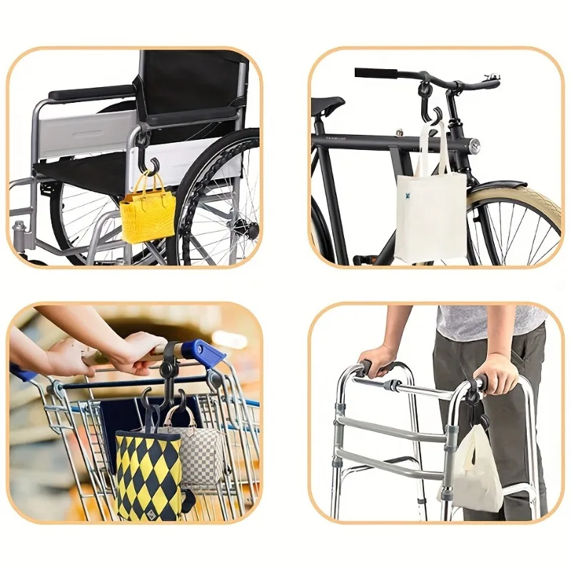 360° Rotating Multipurpose Stroller Hooks – Durable Cart & Bike Hanger, Organizer Accessory for Parents, Travel Hook