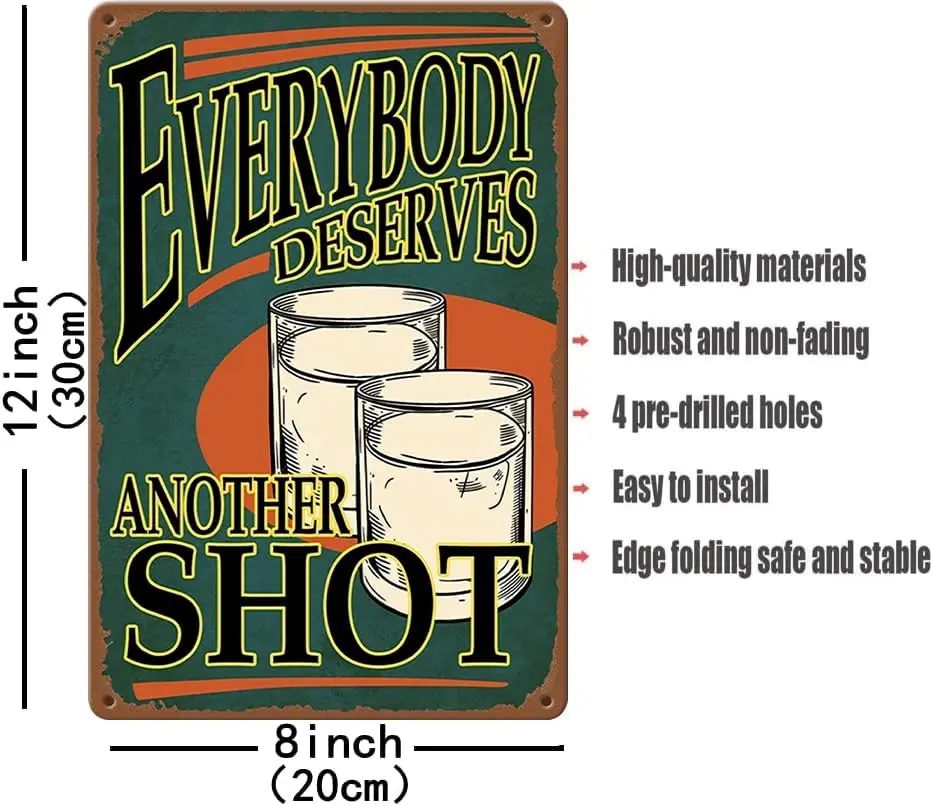 Funny Bar Sign Vintage Metal Signs For Home Bar Man Cave Wall Decor Unique Fireball Decor Kitchen Everybody Deserves