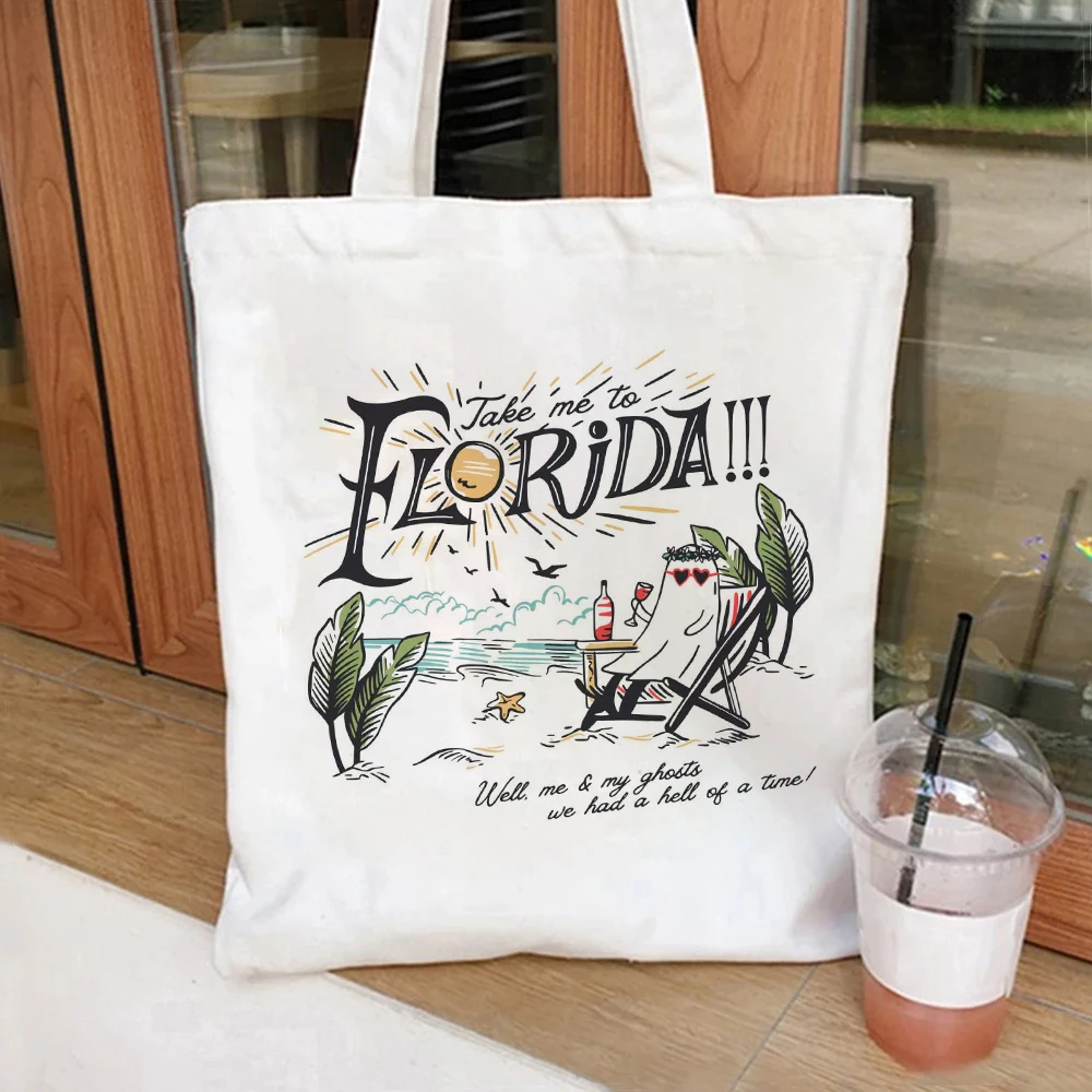 

Take Me To FLORIDA!!! TTPD Tote Bag Makeup Bag Shoulder Bag for Travel Daily Women's Reusable Shopping Bag Trendy Shoulder Bag