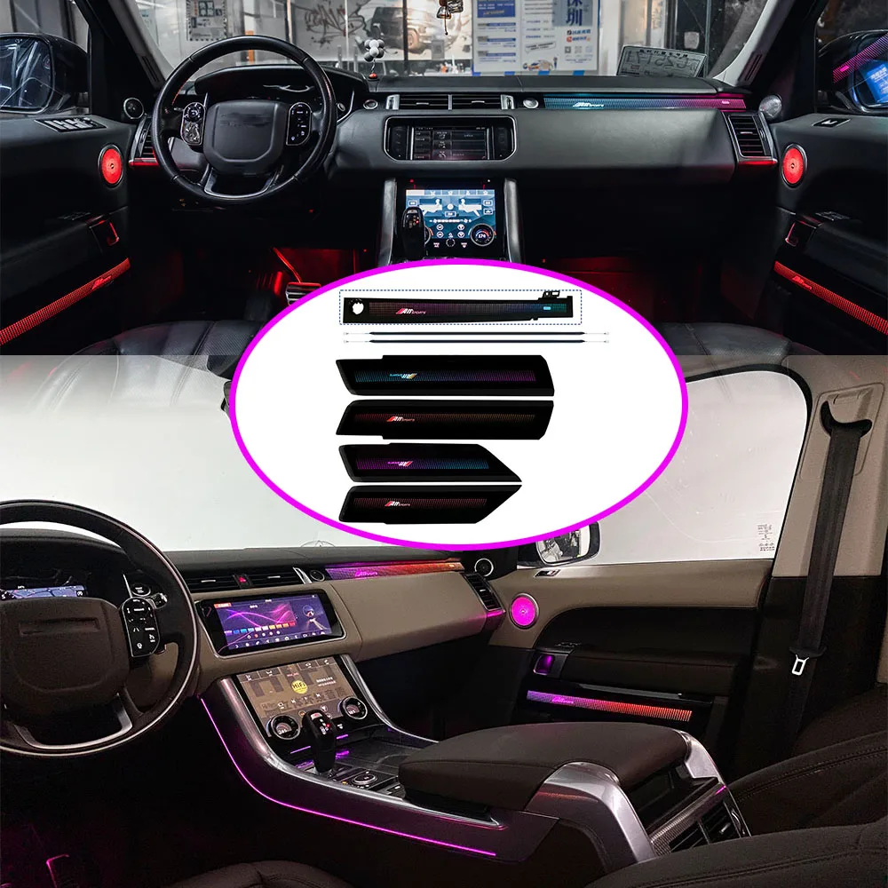 Auto Door Led Ambient Light Speaker Cover For 2013-2022 Range Rover Vogue Sport  Atmosphere lights Plug and play screen control