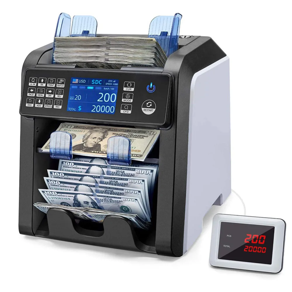 Dual CIS Banknote Sorter Fitness Mix Value Money Counter Counterfeit Bill Counter With IR/UV/MG/IMAGE Detection function AL-950