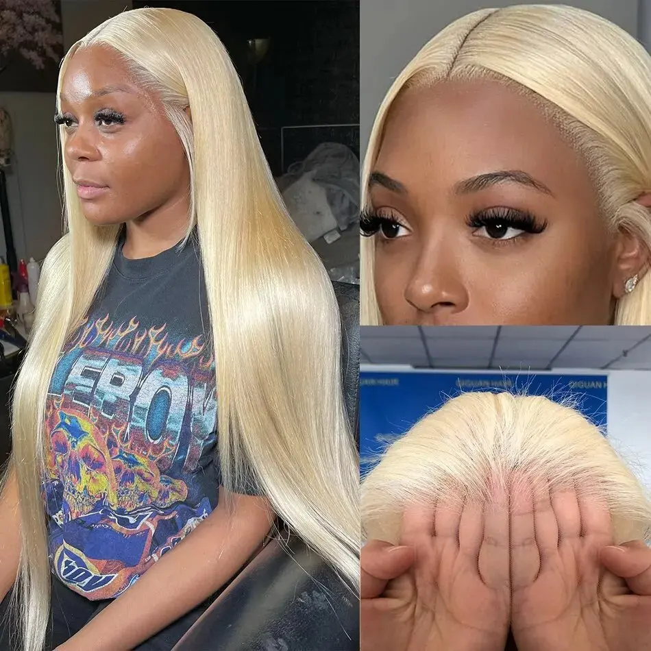 Rosabeauty 38 40Inch 13x6 13X4 Blonde 613 HD Straight Lace Front Human Hair Wigs For Women Glueless Frontal Wig Preplucked 250%