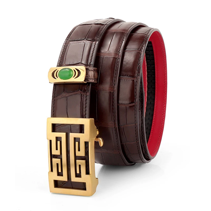 Alligator belt men's genuine leather automatic buckle belt business high-grade youth fashion belt tide