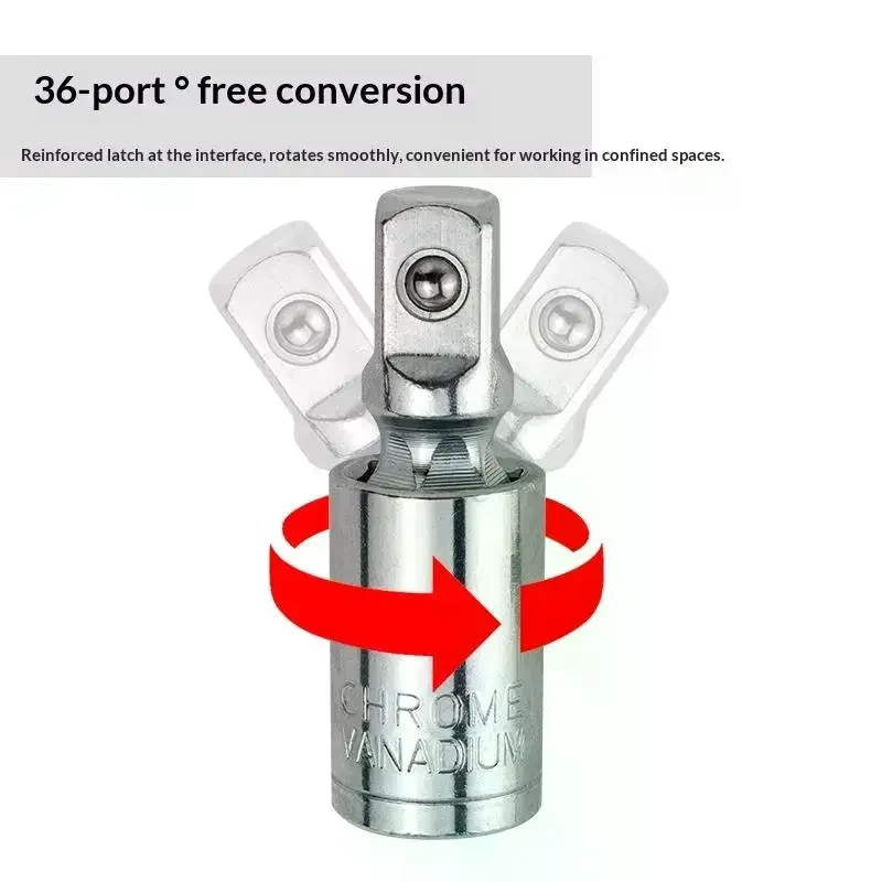 3 Piece Chrome Vanadium Steel Socket Wobble Extension Bar Set 360 Rotation For Auto Repair Home DIY Work
