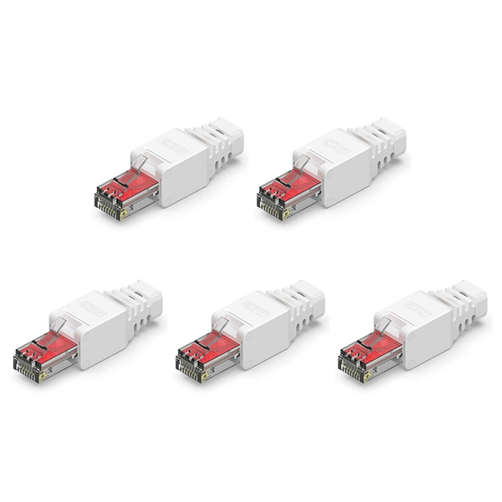 ABRI-5 PCS RJ45 Wire-Punch Ethernet Plug Easy DIY Network Termination, No Crimper Required For Desktop Routers & Switches