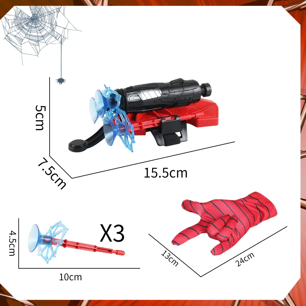 Marvel Spiderman Anime Figure Plastic Glove Launcher Cosplay Set Toy Superhero Wrist Launcher Kids Funny Toys Boy Children Gifts