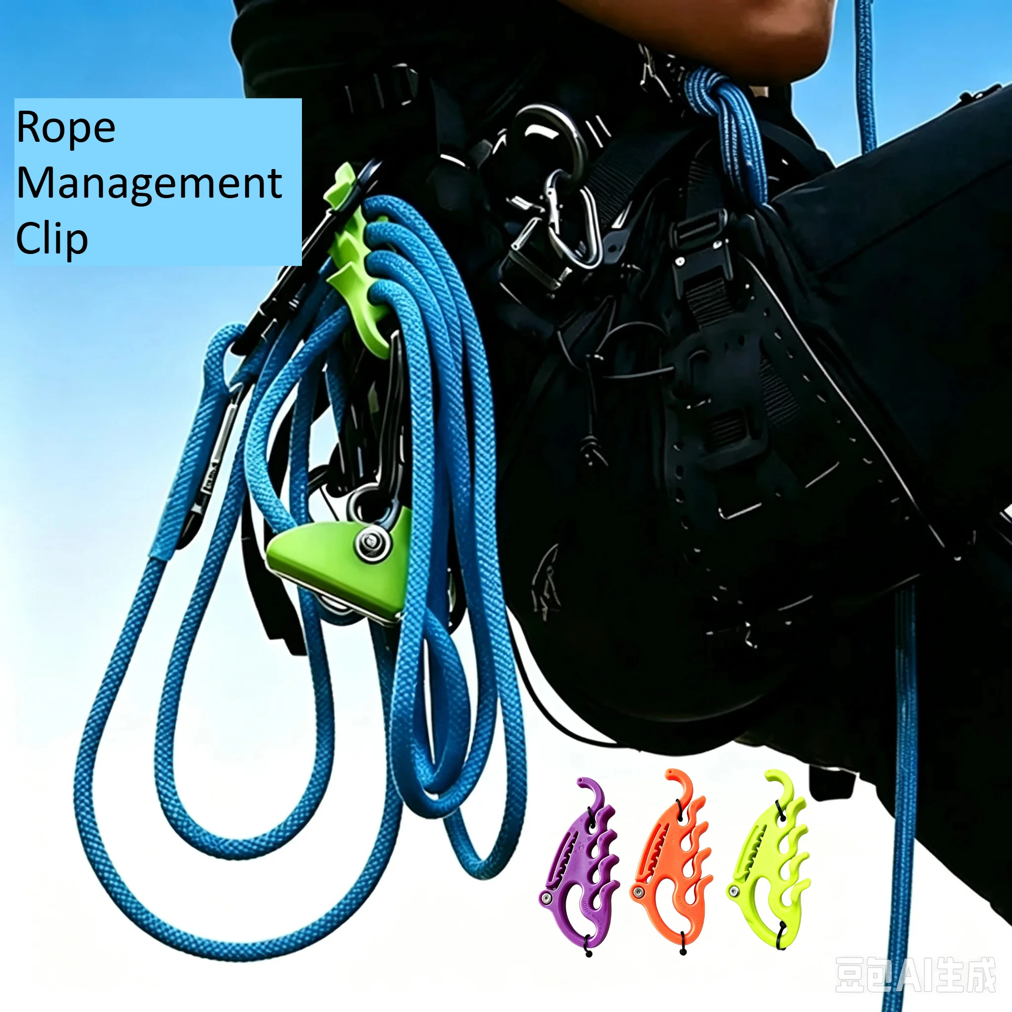 For Equipping High Altitude Work Safety Tools, Rope Storage, Short Rope Management Clip, Specialized for Tree Climbing Art