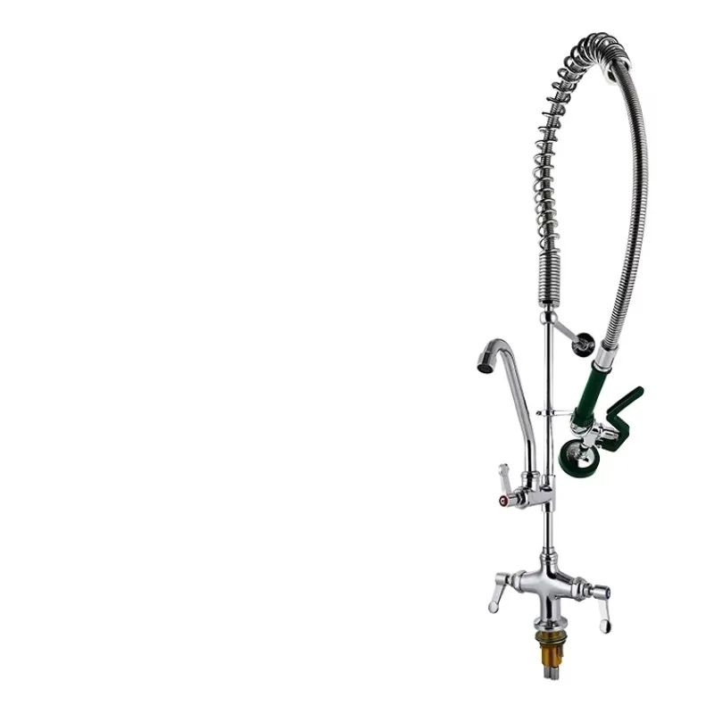 

Zc Brass Wall Mounted Spring Pull-out Kitchen Faucet Multifunctional Sink Faucet for Hot and Cold Water