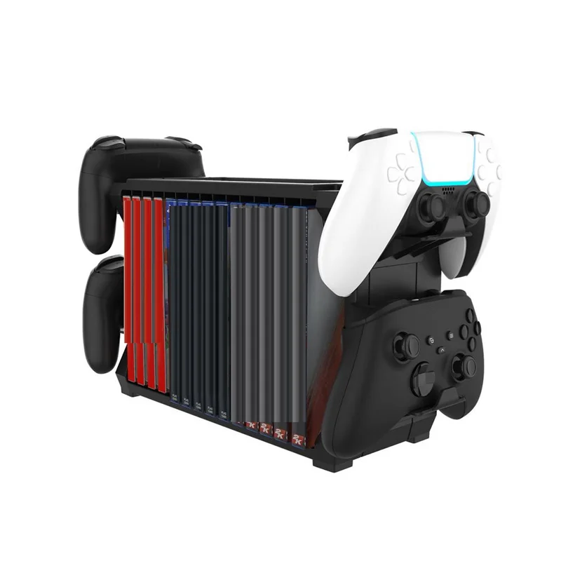【T07A】Universal Games Disc Storage Rack Game Storage Tower Game Disc Rack For PS5/For PS4 Controller Organizer