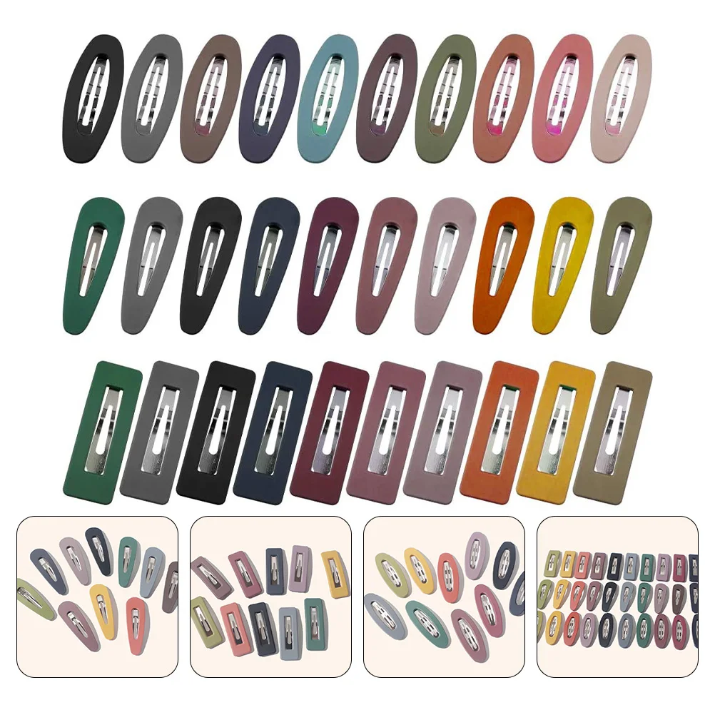 

30pcs Hollow Hair Clips Shiny Cutout Accessories Girls Plastic Flower Barrettes Water Drop Bangs Stylish Practical Daily Use