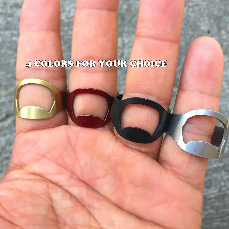 3 stks Draagbare Multifunctionele Tactische Vinger Ring Flesopener Rvs Magische Ring Voor Outdoor EDC Tool Gift