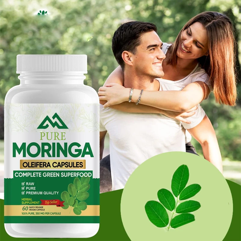 Moringa Capsules -60 capsules 3X high-efficiency antioxidant 100% pure Moringa leaf powder for metabolism and lactation support