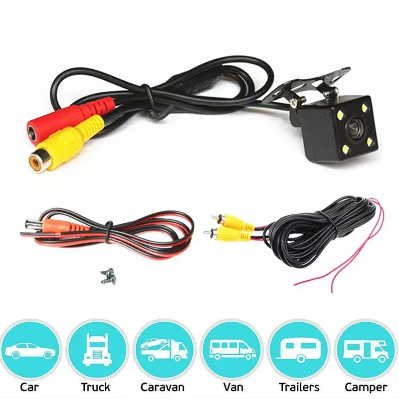 12V car LED high-definition night vision reversing rear view camera car visual camera with scale