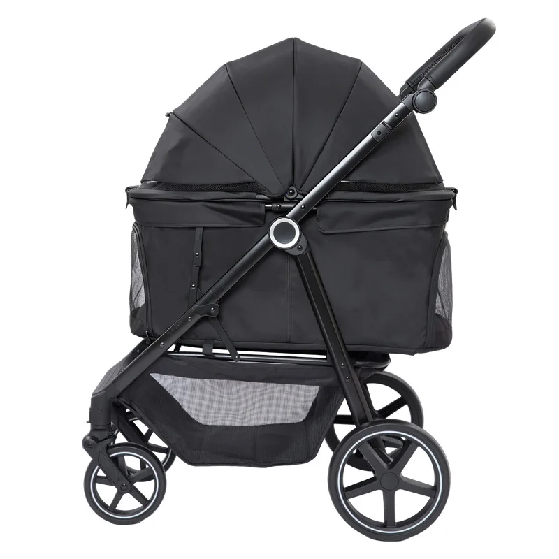 Pet cart furry child one-click folding basket integrated cat cart outdoor walking dog pet cart