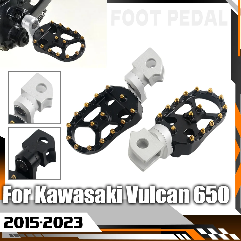 

Motorcycle Foot Pegs Pedals For K-awasaki Vulcan 650 Anti-Slip Front Footpegs CNC Aluminum Adjustable Extend Lowering Footrests