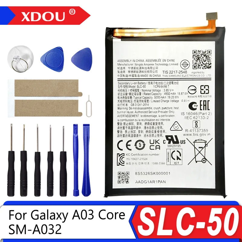 

Совершенно новый сменный аккумулятор SLC-50 5000 мАч высокого качества для Samsung Galaxy A03 Core SM-A032F + инструменты