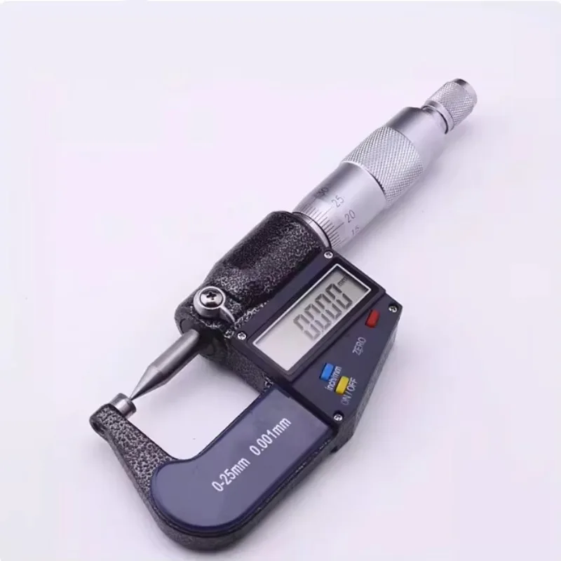 Range 0-25mm Accuracy 0.001mm Digital Display Single Tip 30 Degree Micrometer Thin Film Outer Diameter Micrometer Caliper