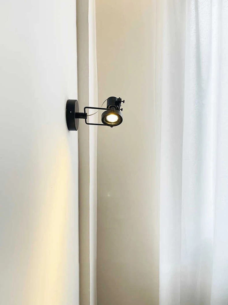American Vintage Wall Light GU10 Bulb Silver Metal Rotatable