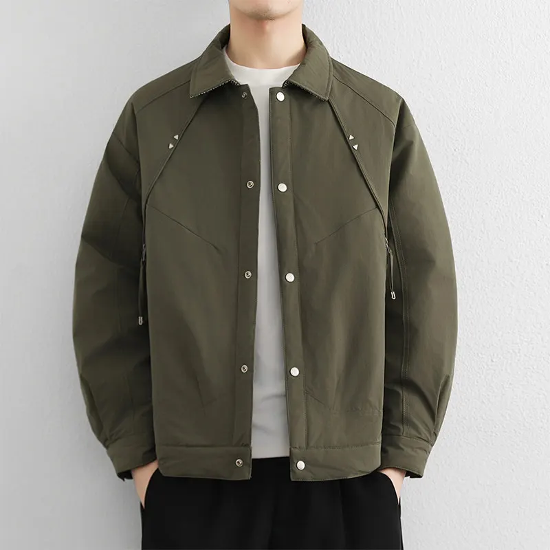 

Men's Cotton Jacket Winter Warm Short Thickened Turn-down Collar Workwear Polyester Fiber Inner Coat Youth Fashion