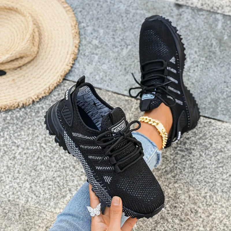 Zapatillas Deportivas de Punto Transpirables para Mujer, Ligeras, Antideslizantes, Casuales, Cómodas para Caminar y Correr, Diseño Moderno 2026