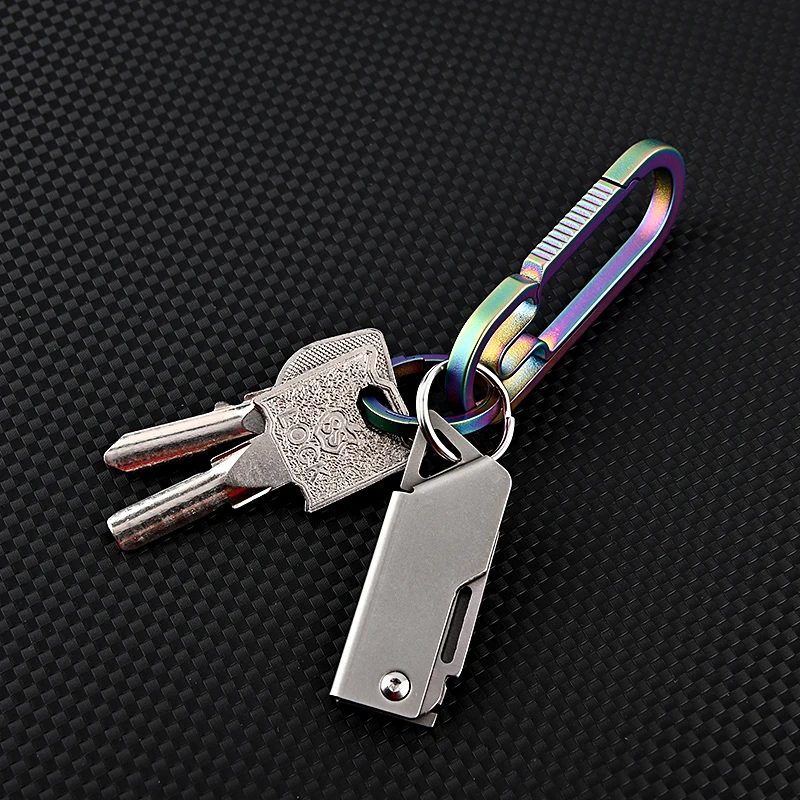 NEW Mini High Hardness D2 Steel Sharp Folding Knife Portable Keychain Hanger Disassembly and Delivery Box Opening Knife