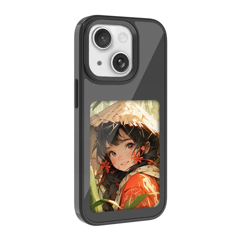 

NFC 4-дюймовый чернильный чехол для телефона для iphone 16 15 14 13 Pro Max Интеллектуальный четырехцветный защитный чехол для экрана высокой четкости своими руками