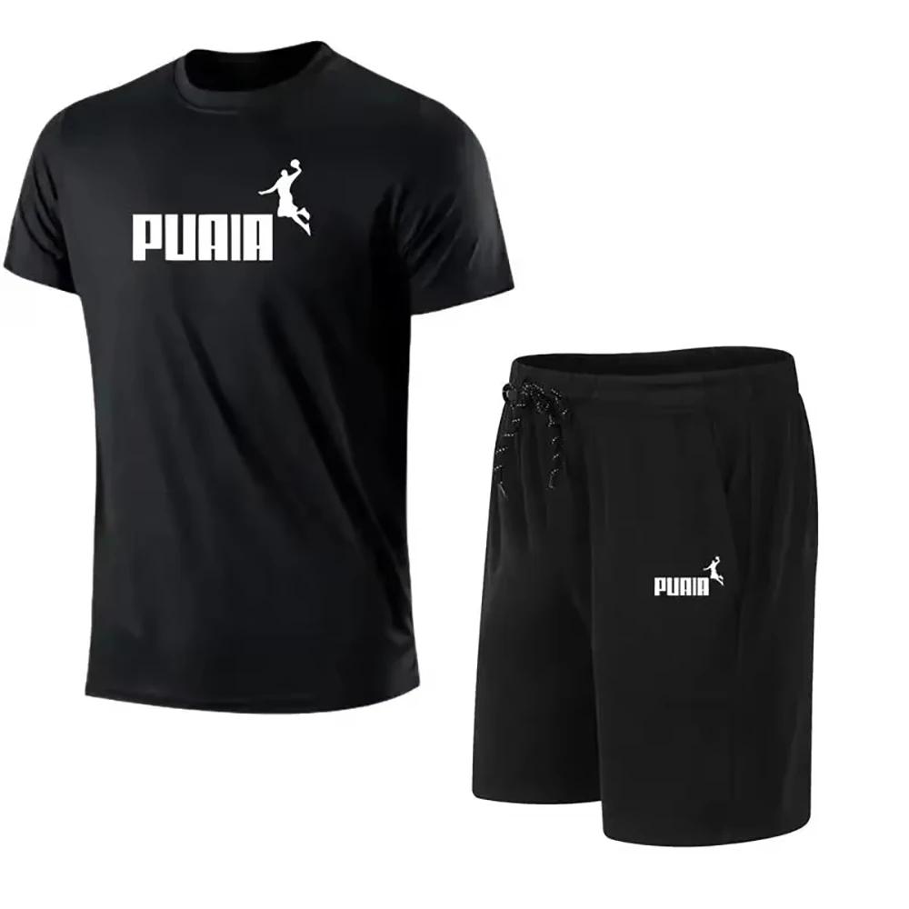 

Men's Casual Fashion Summer Mesh Suit Quick-Drying Breathable Comfortable Sportswear Short-Sleeved T-Shirt Jogging Suit