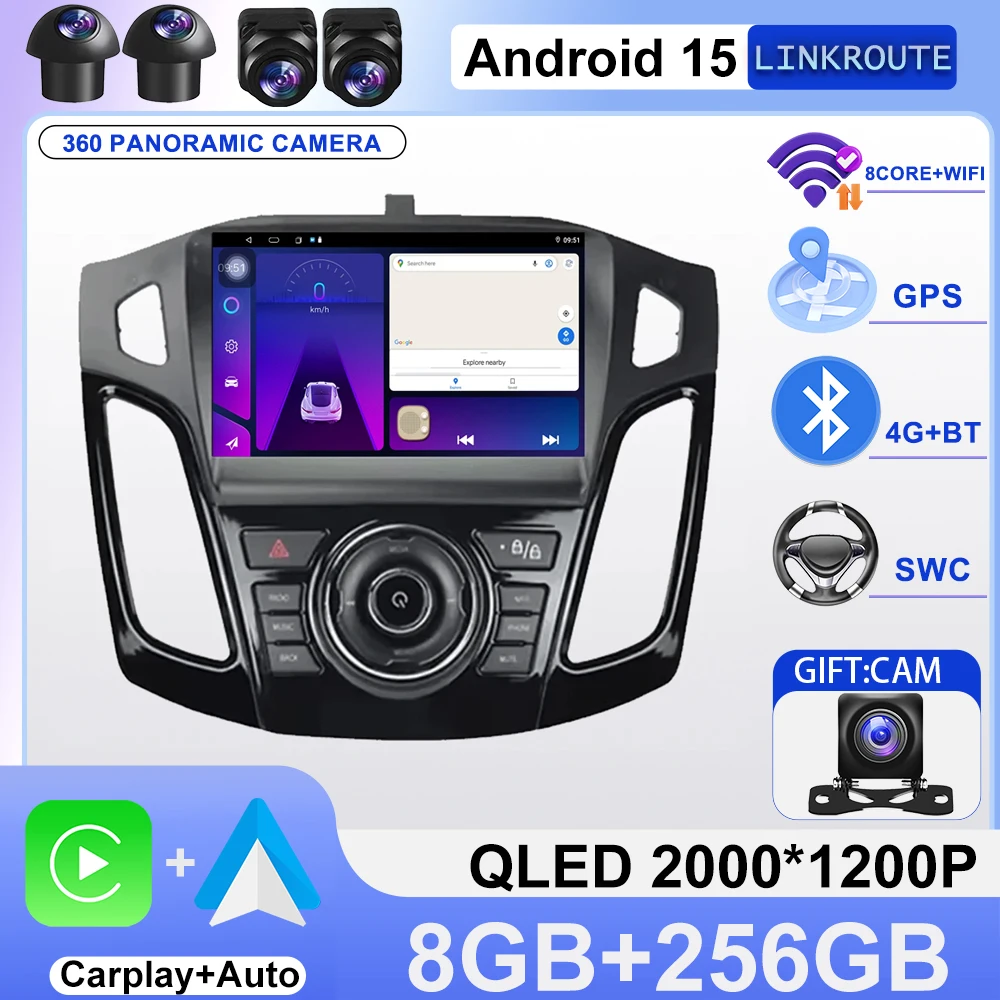 Unidad principal Multimedia para coche Android para Ford Focus 3 Mk 3 2011 2012 2013 2014 2015-2019 reproductor de coche GPS estéreo navegación Auto Radio