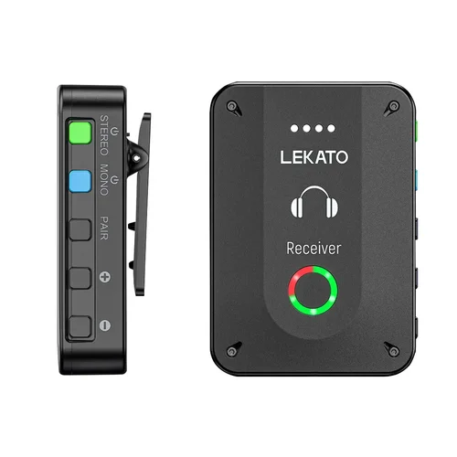 Imagen 1 del producto Ms-02 Sistema de monitorización inalámbrico 2.4G Lekato Transmisor Receptor Soporte Estéreo con botón de volumen Recargable
