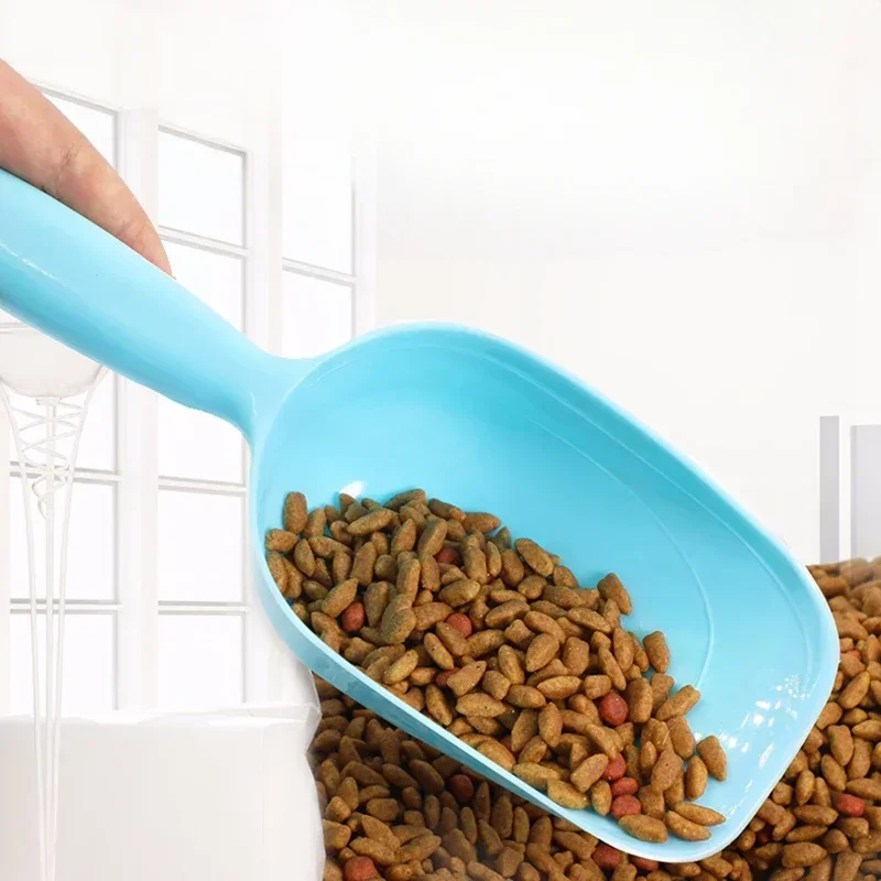 Wielokolorowa plastikowa łopata do karmienia zwierząt Łyżka do karmy dla kotów Karmnik dla psów o dużej pojemności Akcesoria dla zwierząt Produkt