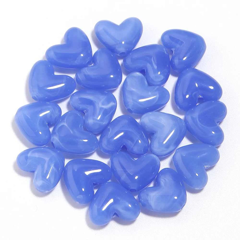 20 Stück 14 x 12 mm zweifarbige Acryl-Herzperlen, lose Herzperlen für die Schmuckherstellung, DIY-Armbänder, Halsketten, Schlüsselanhänger, Zubehör – Detail 10