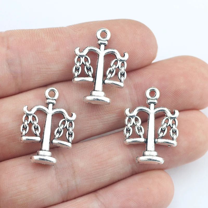 10 Pieces/Lot  22*18mm Tibetan Silver Color Balance Charms Special Necklace Earring Pendant  Charms For DIY Jewelry Making