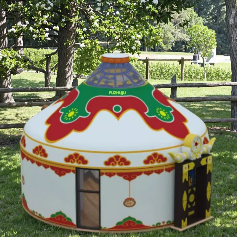 

YTYIN Large Luxury Mongolian Yurt Tent Waterproof Thickened Oxford Canvas Warm Windproof And Rainproof For Outdoor Catering Barb