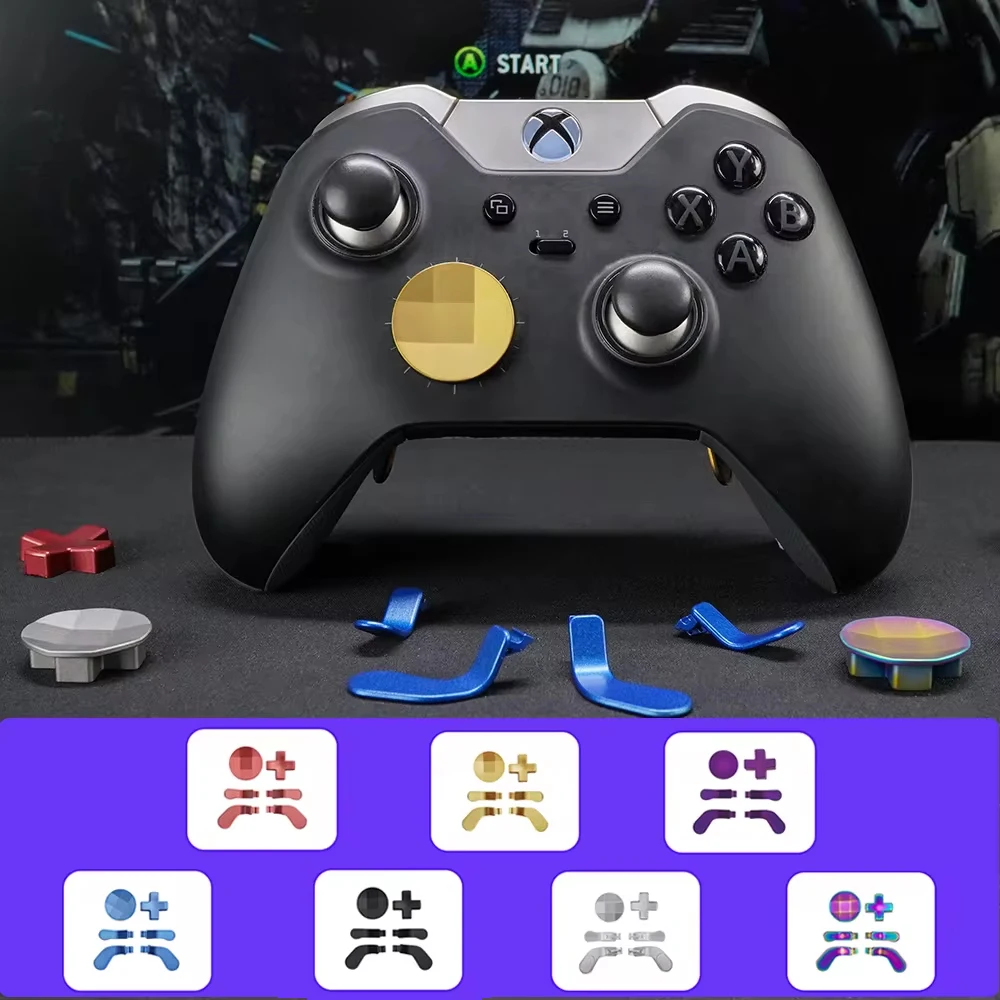 

7 Colors 6 in 1 Metal Controller Accessories with 4 Paddles 2 D-pad Accessories Parts Replacement Parts Kit for Xbox One Elite S