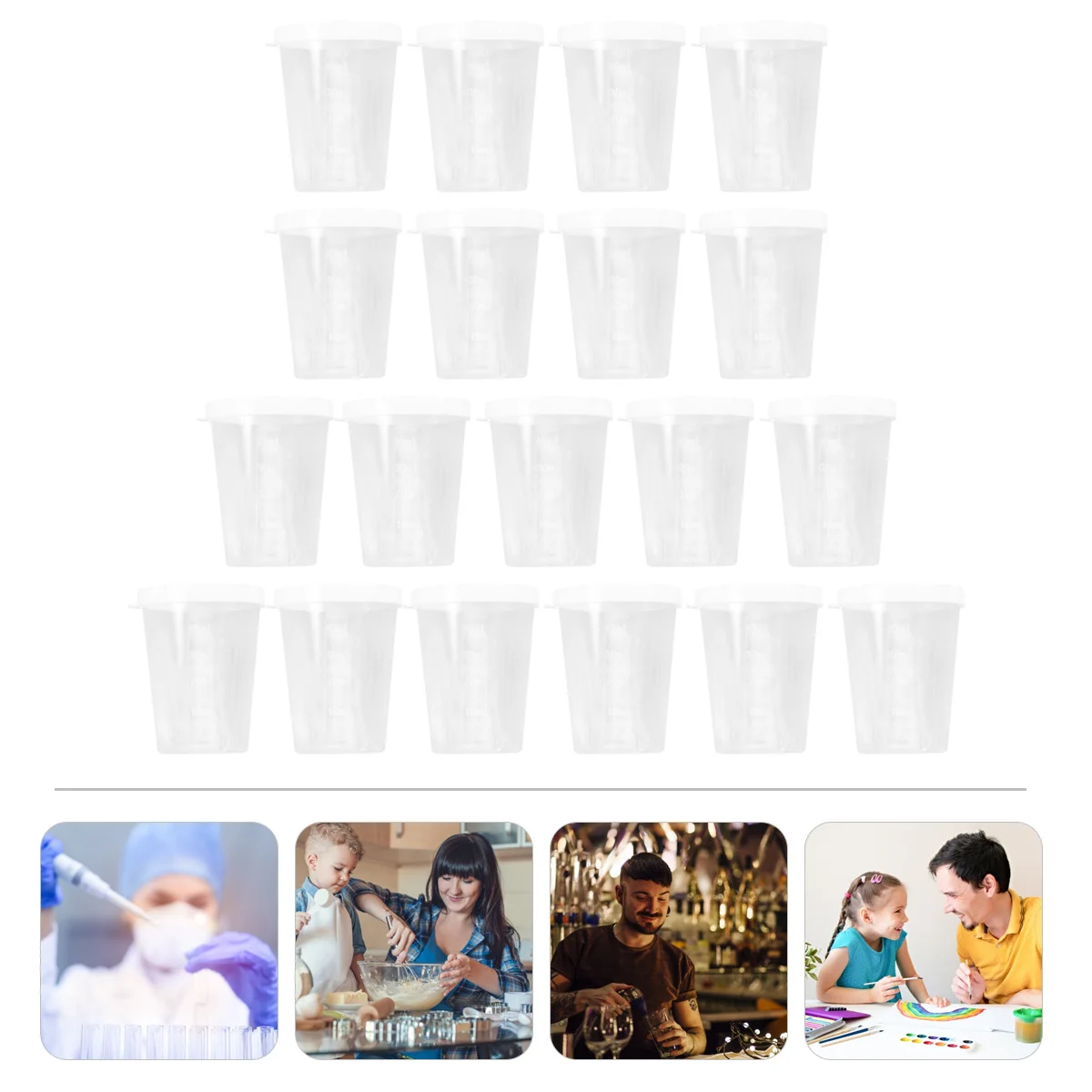 

50Pcs 50Ml Transparent Measuring Cup Premium Material Scale Lines Portable Kitchen Sample Collection Cup