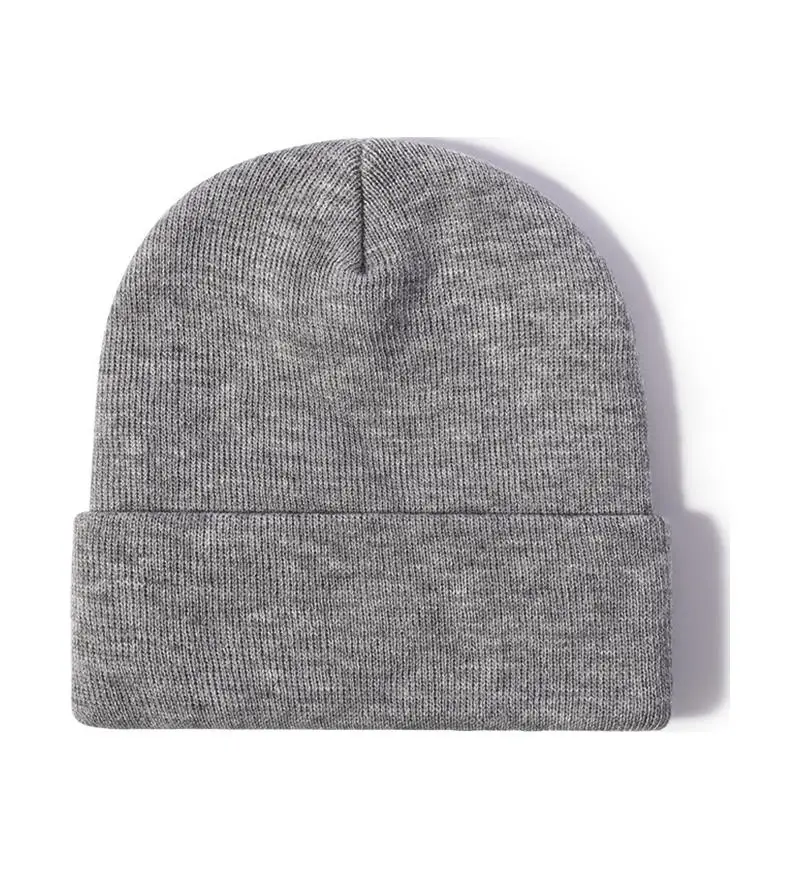 Op maat bedrukt logo Winter gebreide warm koude muts Unisex effen kleur hiphop gehaakte schedel muts hoeden