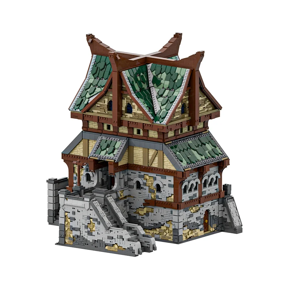 

MOC Proudspire Manor, средневековый европейский стиль, вид на улицу, строительные блоки, модель виллы, дом для кормления, кирпичи, собранная игрушка, подарок для ребенка