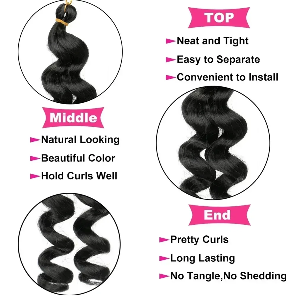 Synthetic Loose Wave Crochet Hair 12 Inch French Loose Curled Body Wave Woven Hair Water Wave Women\'s Wig Monochrome Mixed Color
