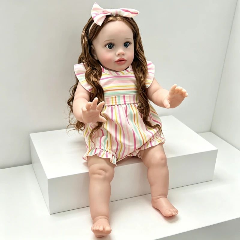 

66cm Already Painted Doll Pippa Soft Cloth Body Rooted Hair Lifelike Real Toddler Doll