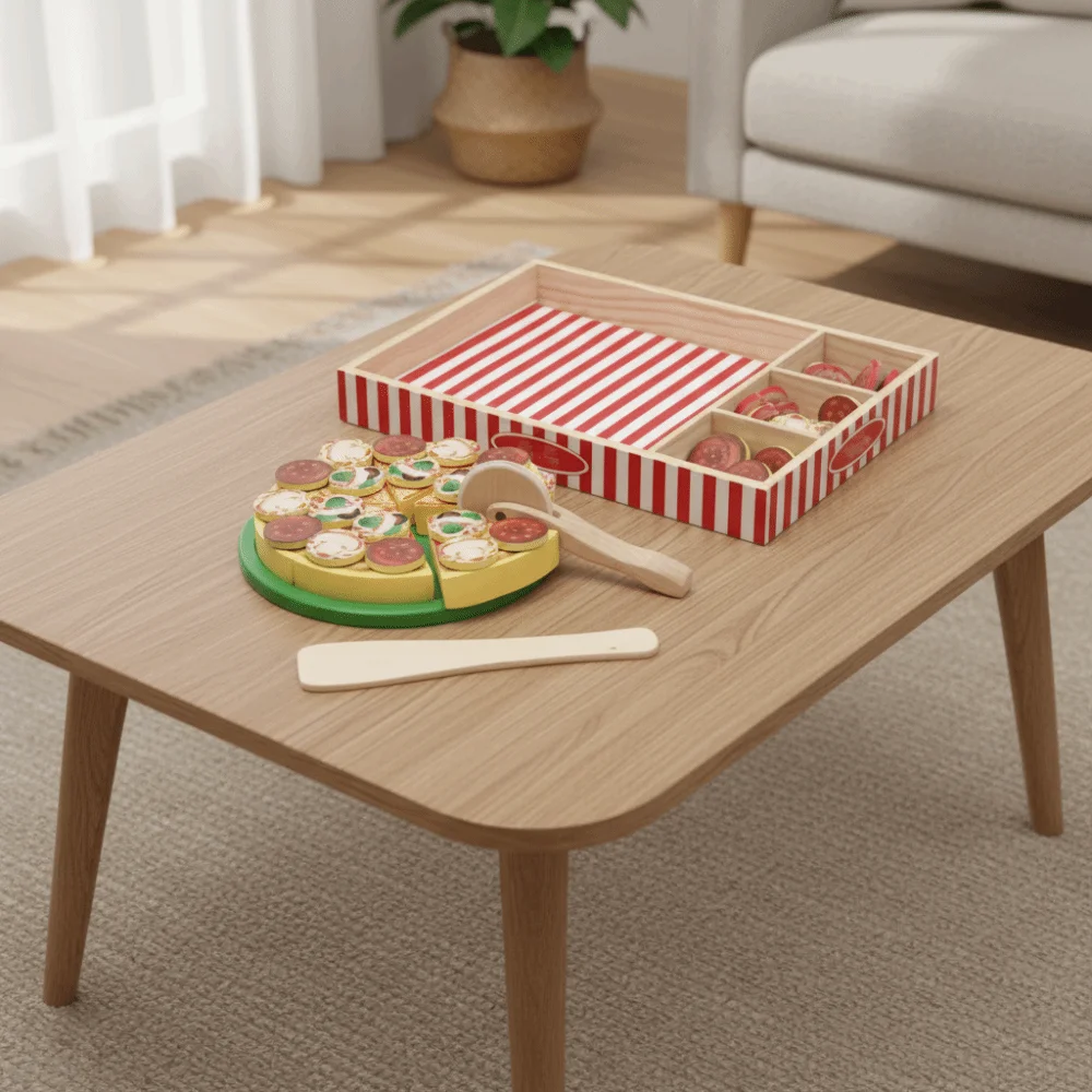 Food Learning Simulated Pizza Fruit and Vegetable Role Play Game Pretend Play Kitchen Set Wooden Play House