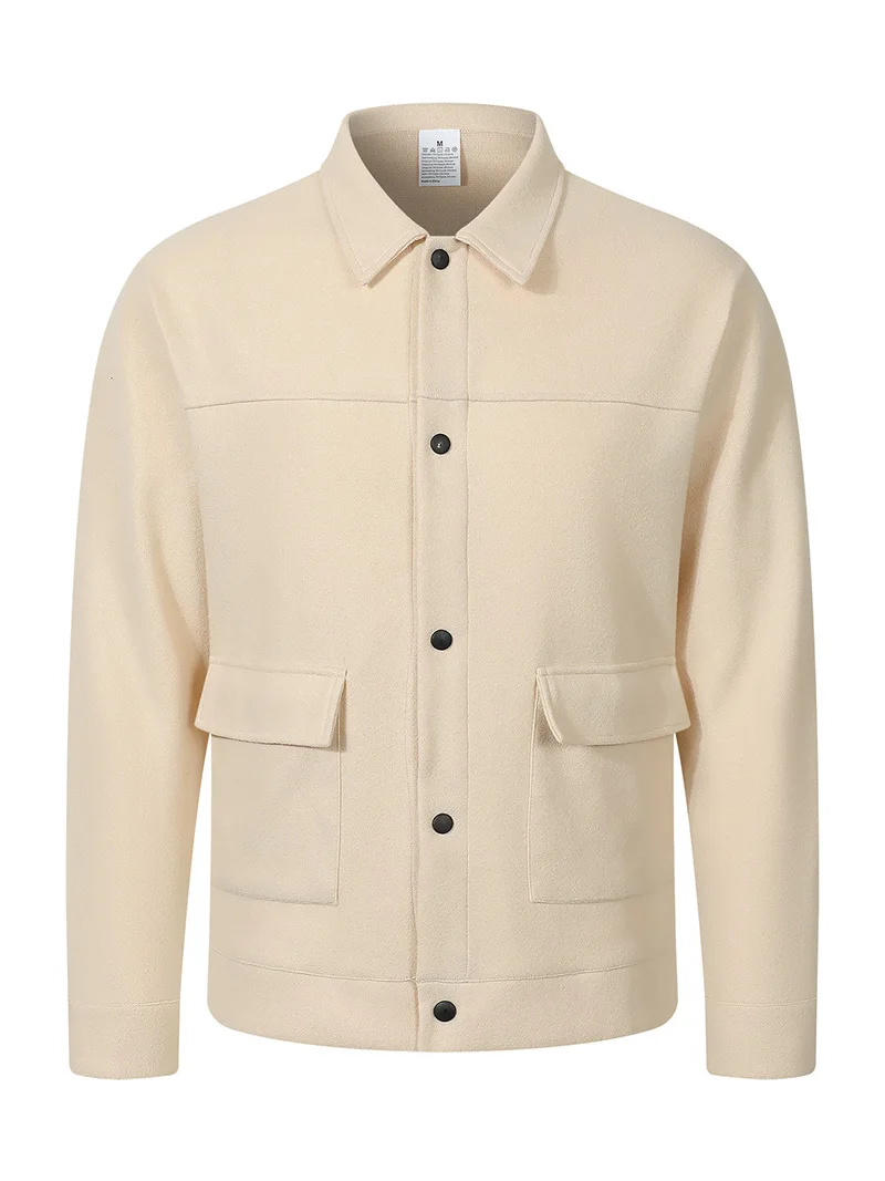 Herren Kurzarm-Hemdjacke mit Bürstenfutter, Langarm, Druckknöpfe, Lockerer Schnitt, Weich, Warm, Lässige Oberbekleidung für den Alltag, Herbst und Winter – Detail 19