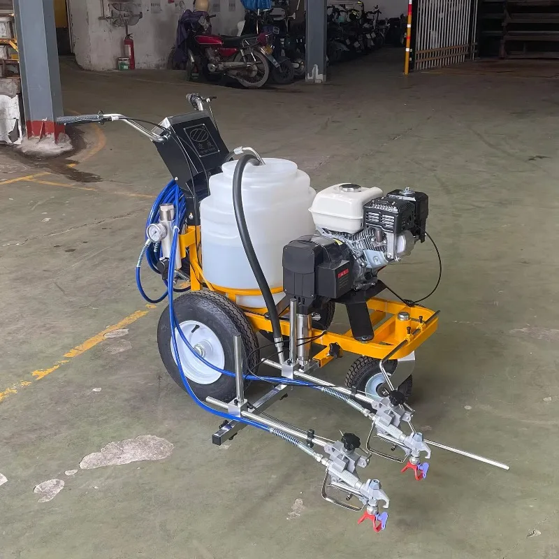 

Hydraulic cold spray road marking power-assisted vehicle type multi-functional community garage road marking machine