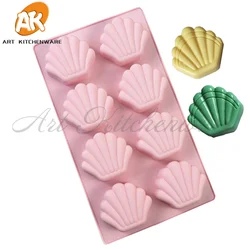 8 Cavities Seashell Ice Cube Tray Silicone Candy Chocolate Cake Cookie Cupcake Mold Soap Mould DIY Rectangle Chocolate Mold