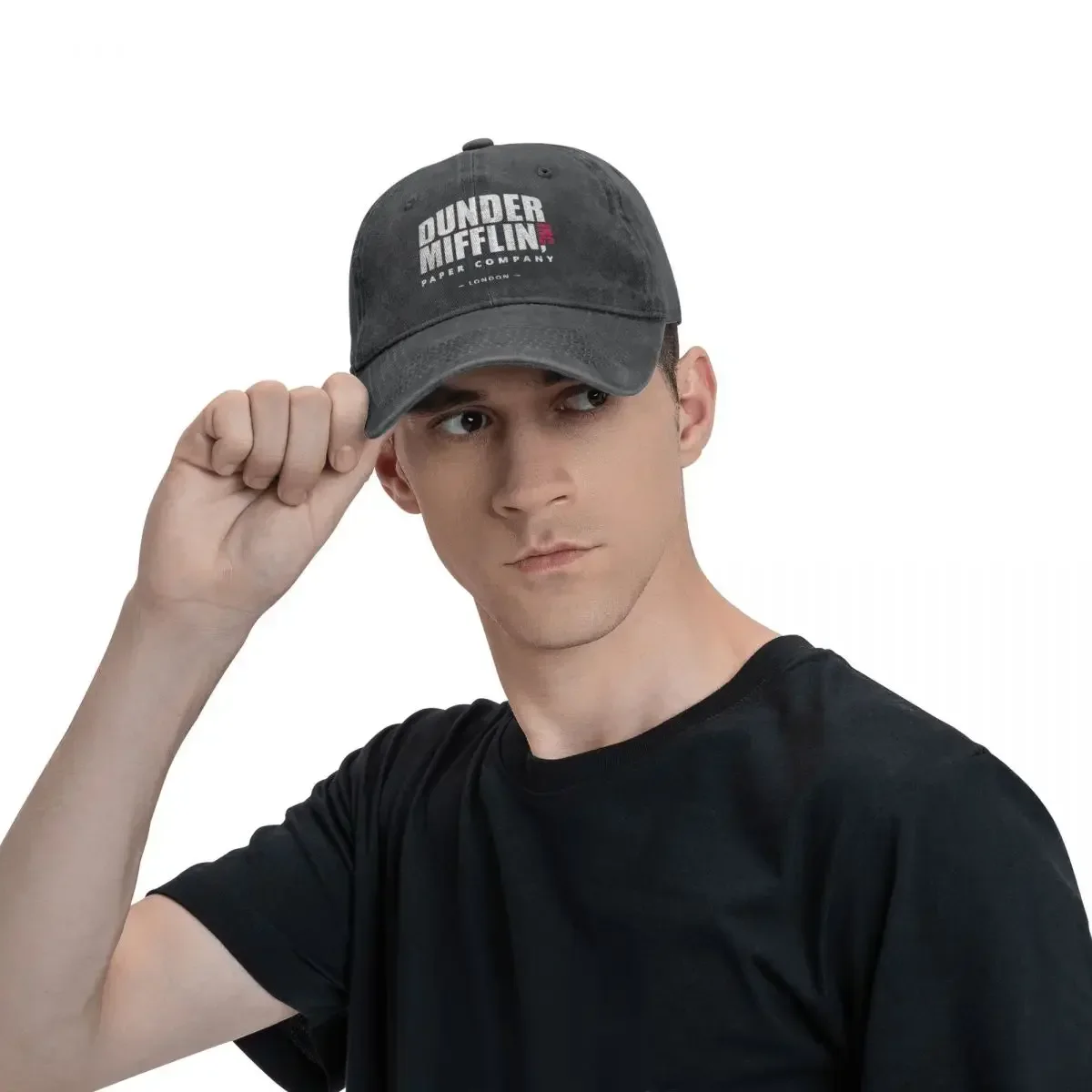 Dunder Mifflin London Baseball Cap Distressed Washed The Office Paper Company Snapback Hat Outdoor Activities Adjustable Hats